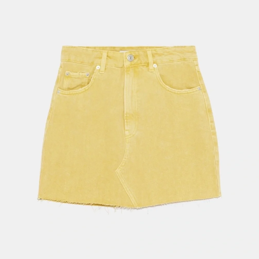 Zara Yellow/Mustard Jeans Skirt Size S